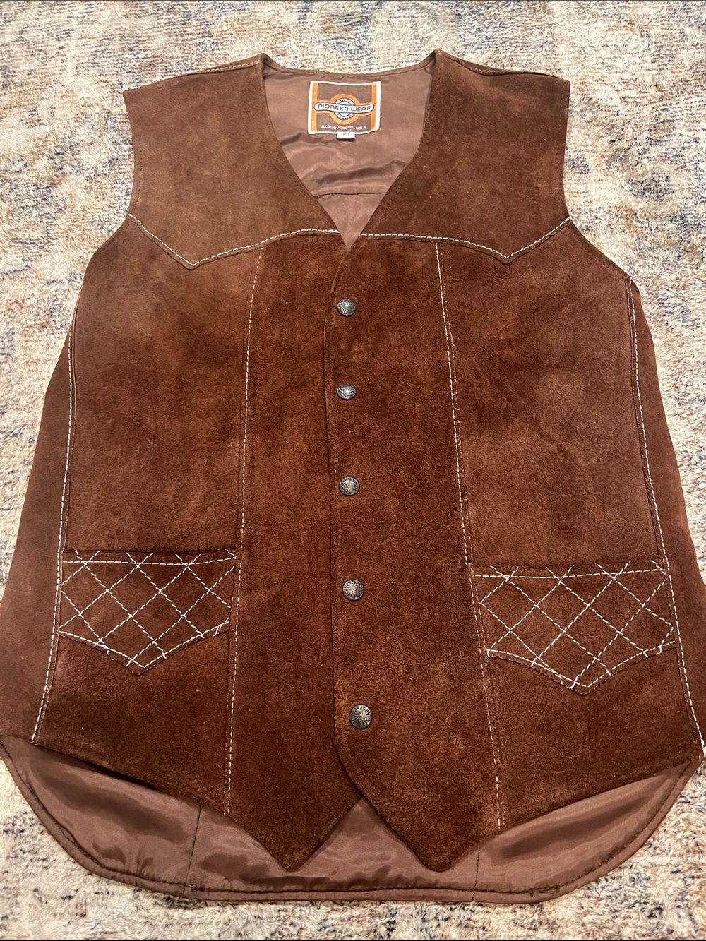 Men's Brown Suede Vest - Classic Western Style